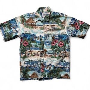 RARE Reyn Spooner AMB Ala Moana Boulevard Mens S Button Up Shirt Short Sleeve